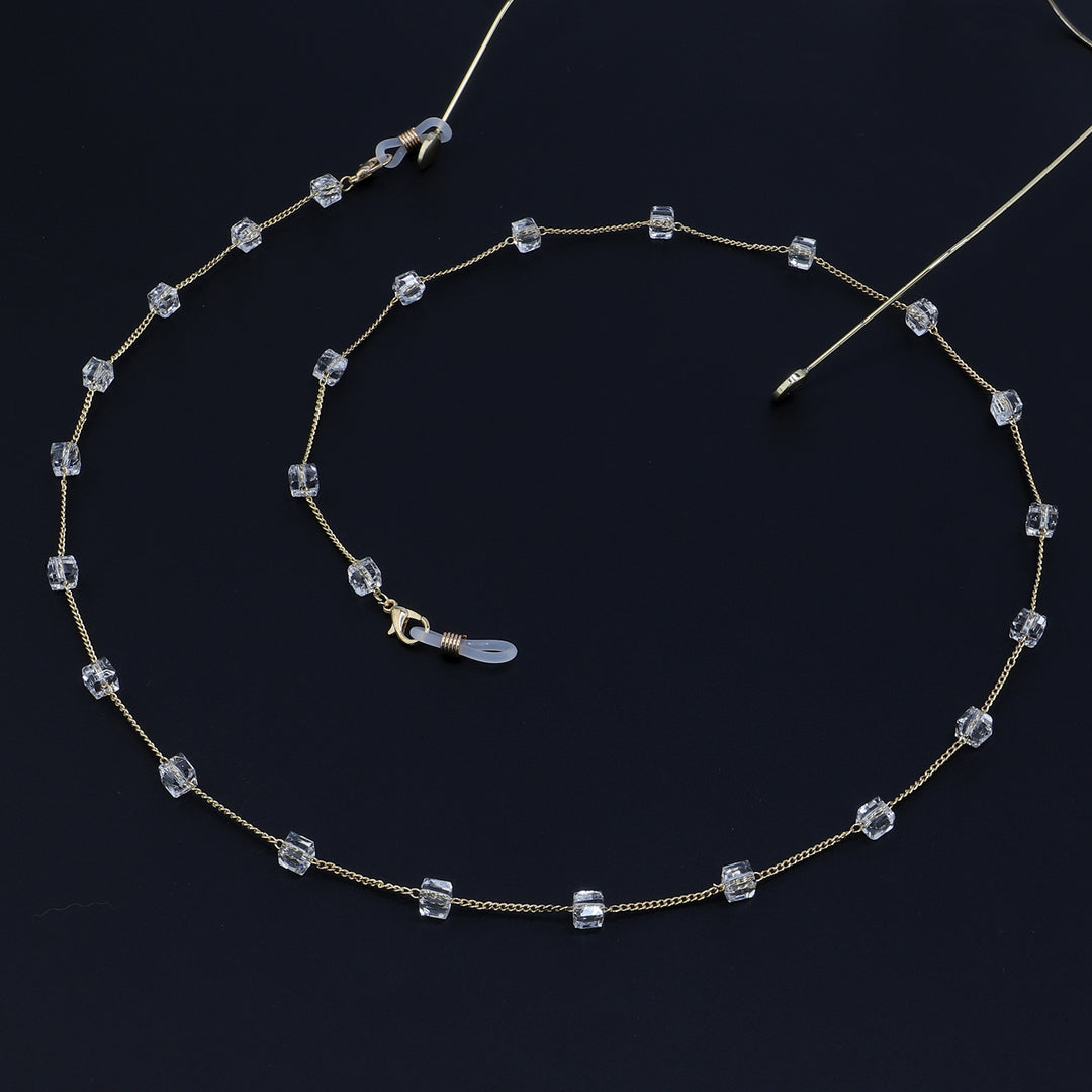 Minimalist Crystal Eyewear Chain Bowlift