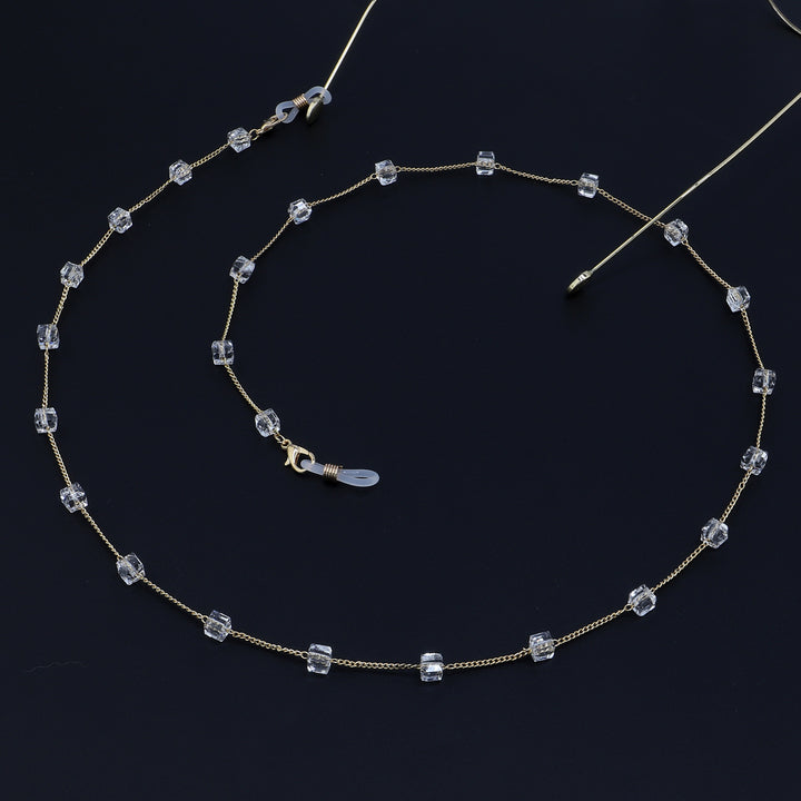 Minimalist Crystal Eyewear Chain Bowlift