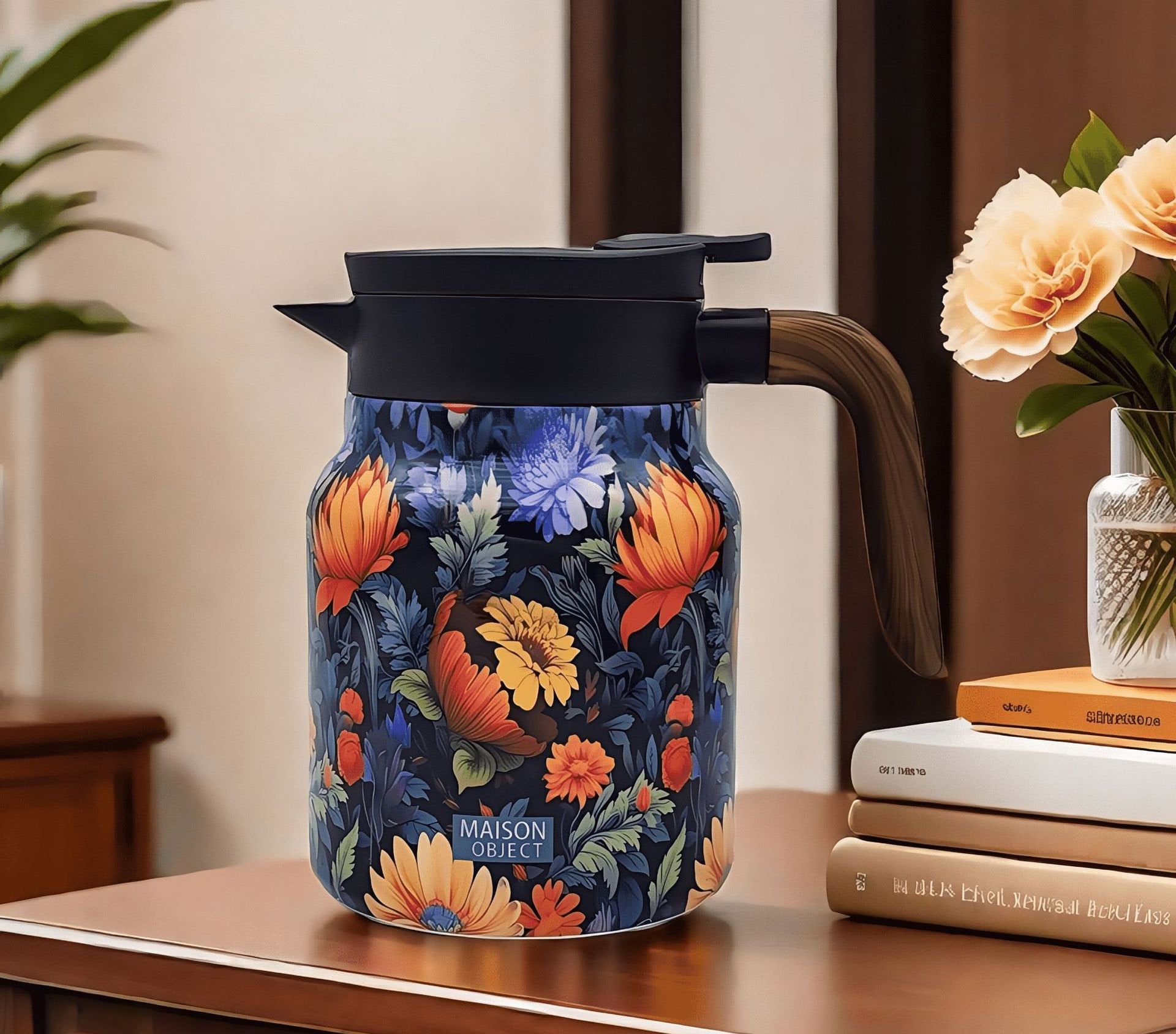 BowLift | Vintage Floral Pattern Tea Thermos – Built-In Infuser