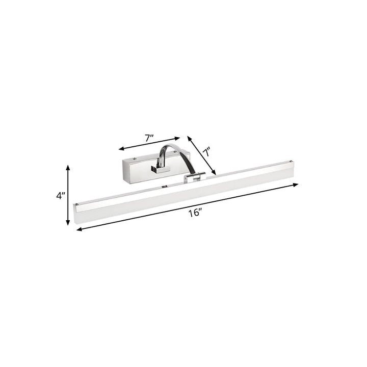 BowLift | Acrylic Slim Vanity Light Contemporary Style LED Chrome Finish Wall Lamp for Bathroom, 16"/19.5" Diameter
