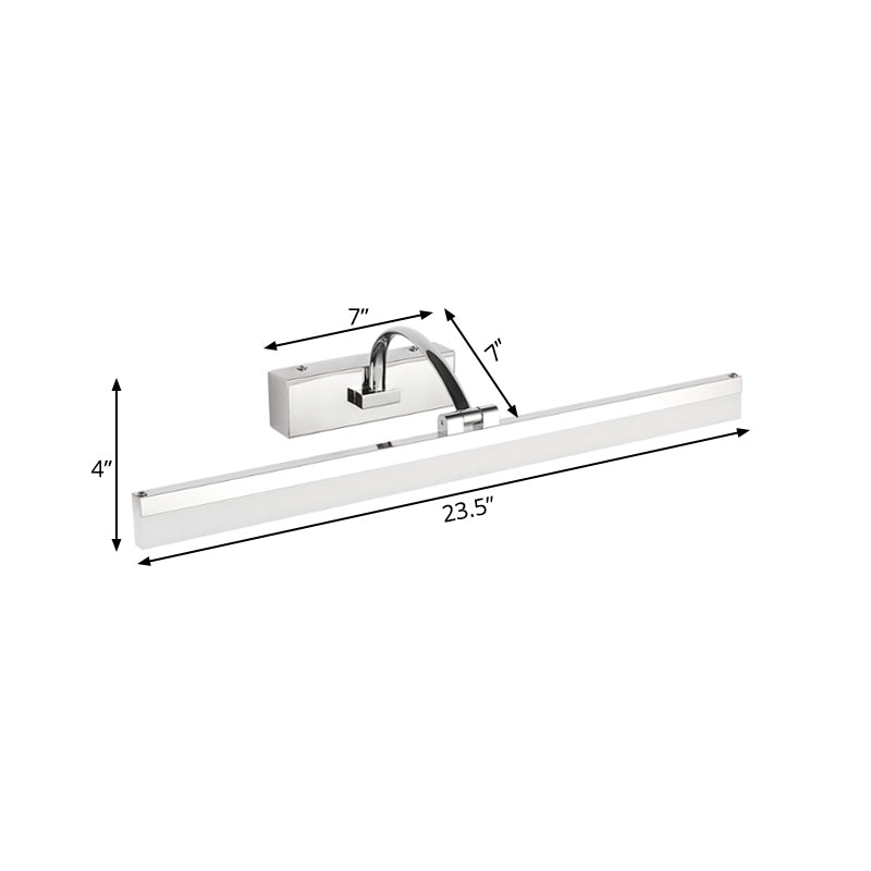 BowLift | Acrylic Slim Vanity Light Contemporary Style LED Chrome Finish Wall Lamp for Bathroom, 16"/19.5" Diameter