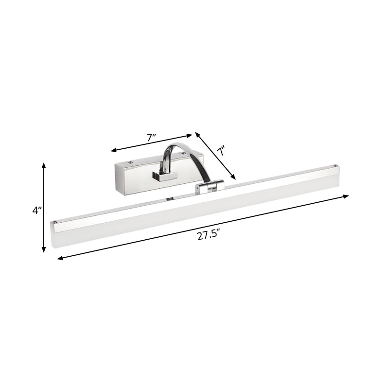 BowLift | Acrylic Slim Vanity Light Contemporary Style LED Chrome Finish Wall Lamp for Bathroom, 16"/19.5" Diameter