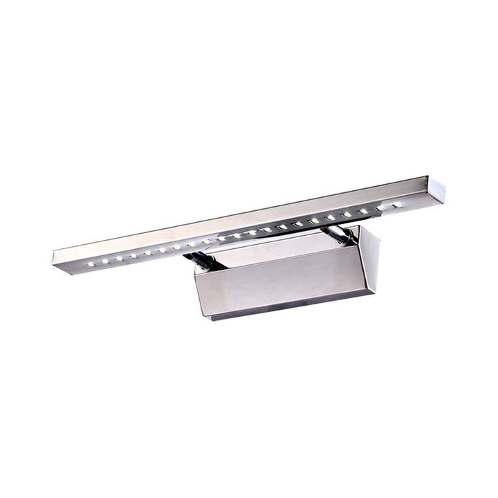 BowLift | Rectangular Interior Mirror Light Stainless Steel 16"/19.5" W LED Modern Wall-Mounted Light in Chrome, Warm/White Lighting