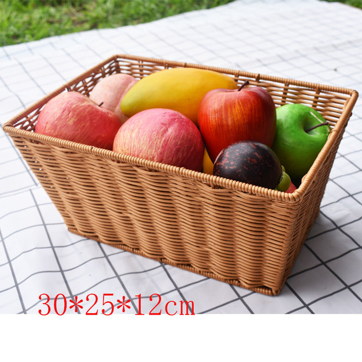 Woven Storage Basket with Natural Fiber Bowlift
