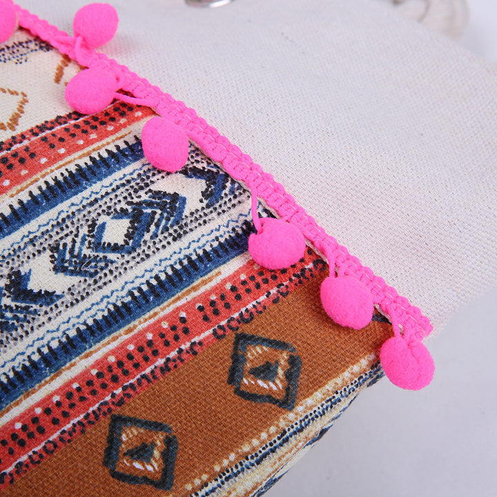 Large beach bag with crocheted embellishments Bowlift