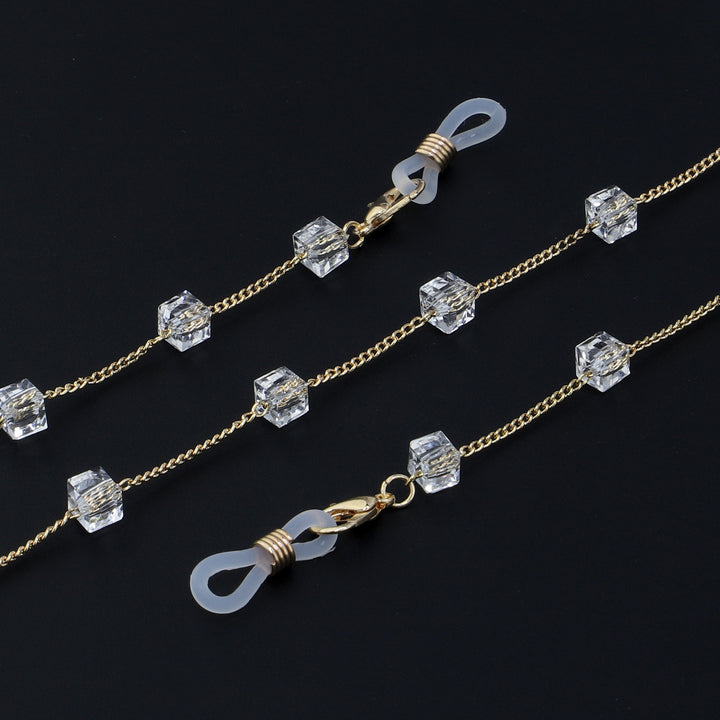 Minimalist Crystal Eyewear Chain Bowlift