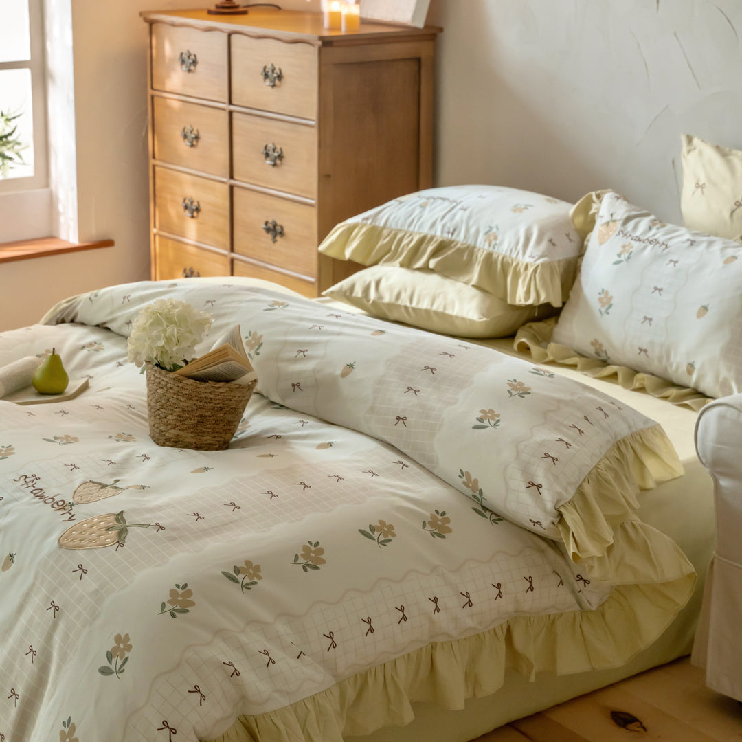 Luxury bedding set, 100s cotton satin, printed, 4-piece