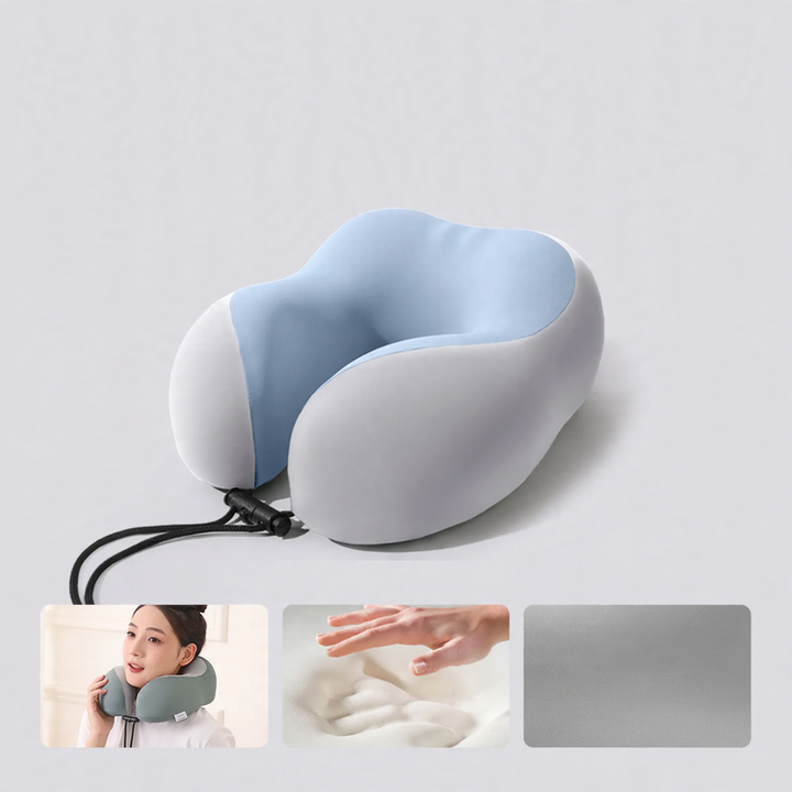 U-shaped neck pillow with ice silk fabric, portable