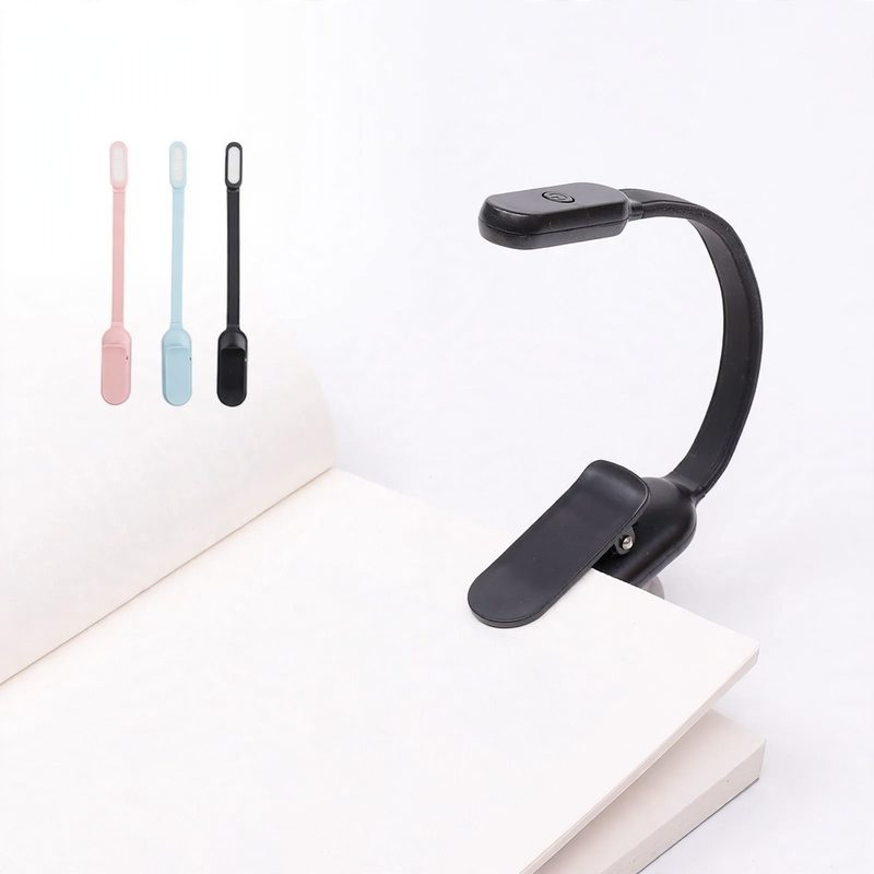 Mini clamp lamp with battery for desk and study