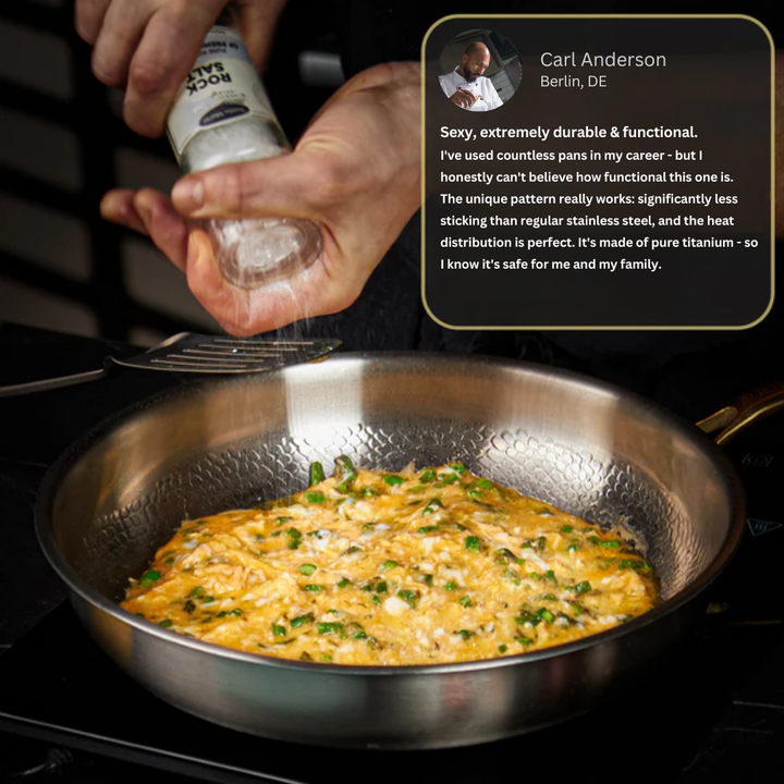 BowLift | Titanium Frying Pan | Non-Toxic, Naturally Non-Stick & Ideal for Healthy Cooking
