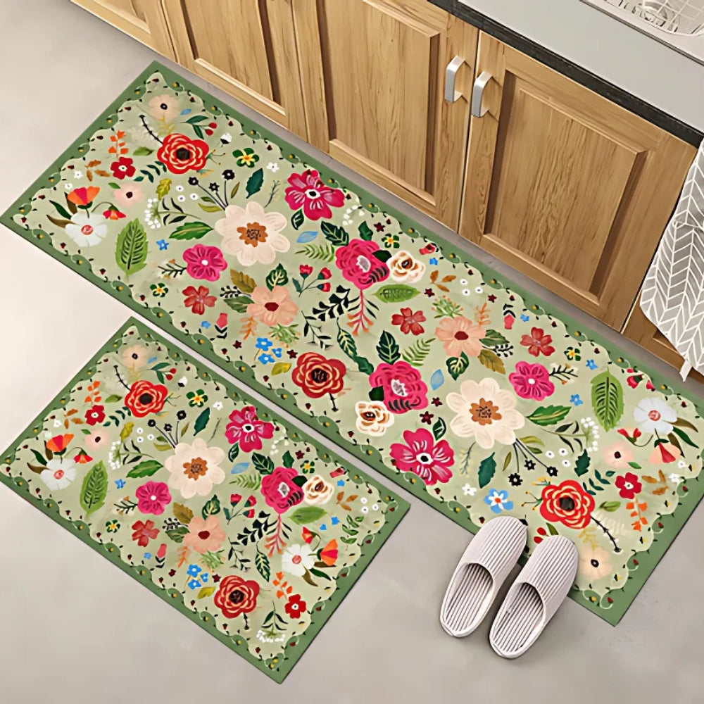 BowLift | Meadow Boho Floral Kitchen Mat Set