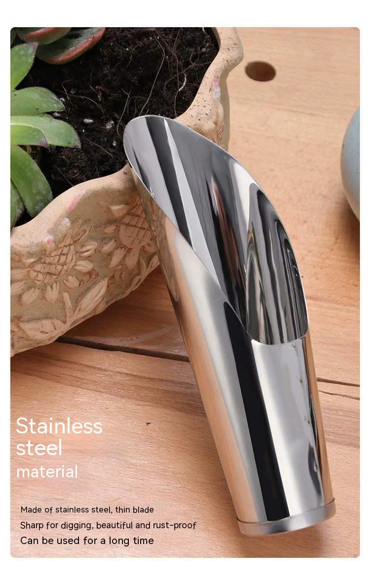BowLift | Stainless Steel Scoop for Potting Soil – Robust Planting Scoop for Garden and Balcony