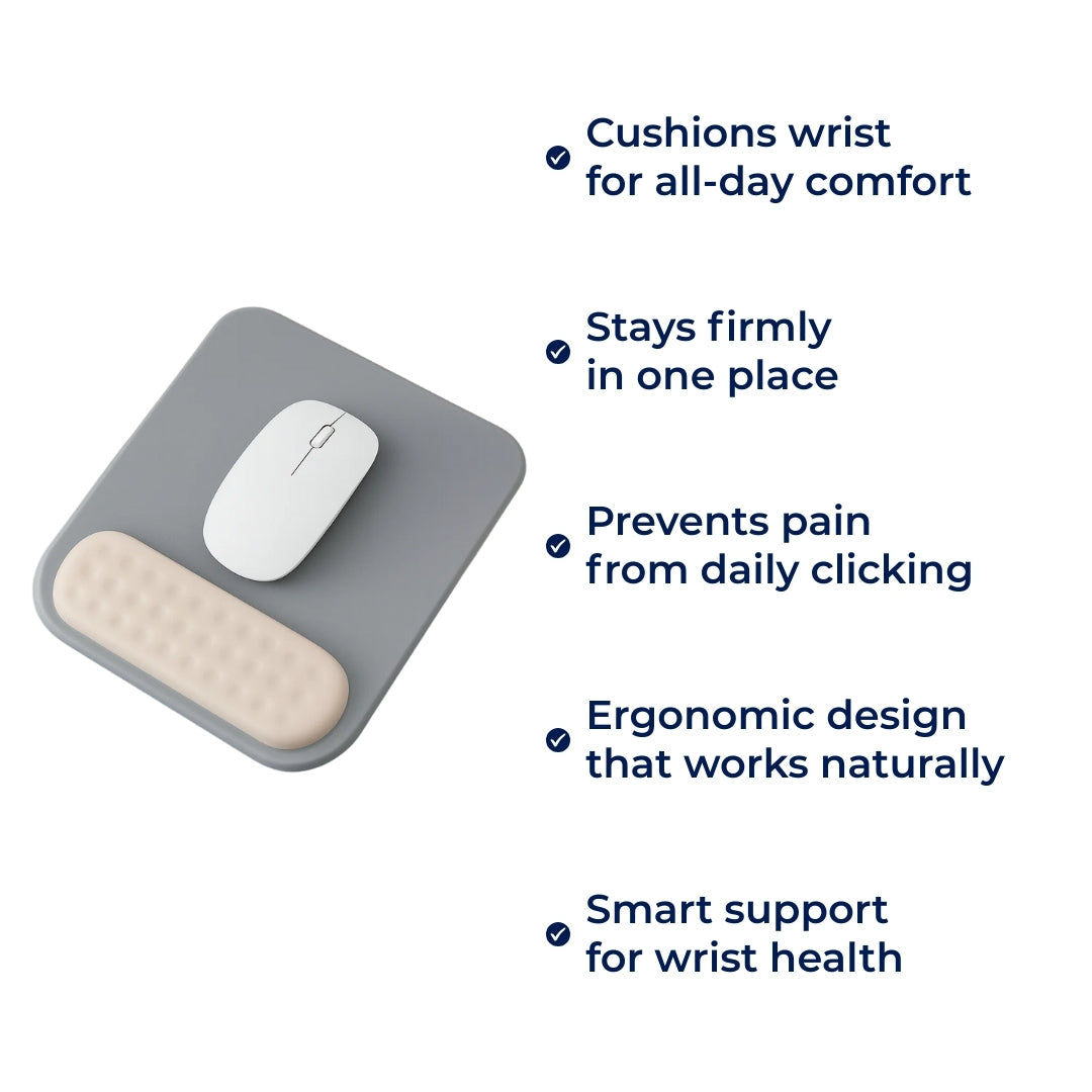 Wrist Support – Silicone Cushioned Anti‑Slip – Relieves Strain – For Long Hours at Office or Gaming Bowlift
