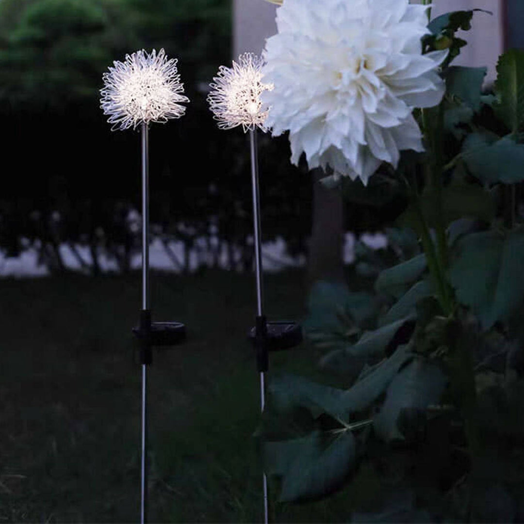 Solar Dandelion Aluminum Wire Globe Light LED Outdoor Waterproof Luminous Garden Insert Ground Landscape Light | Bowlift