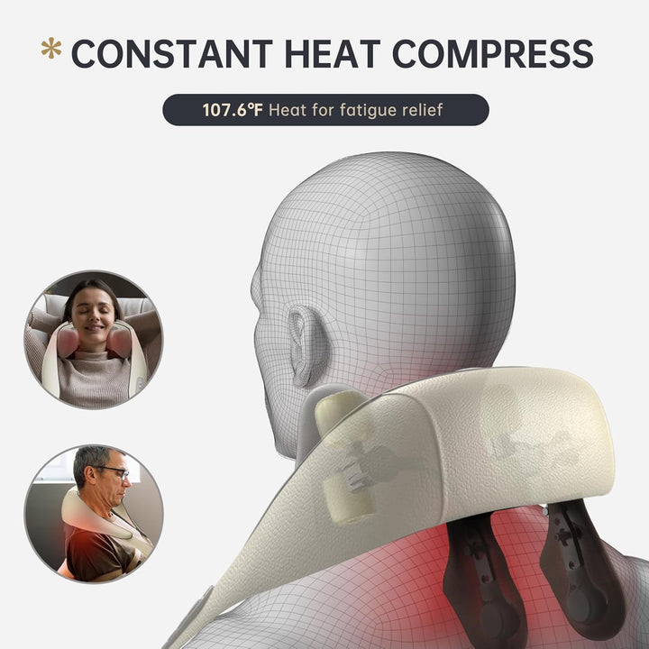 BowLift | Heated Massage Chair with Back & Neck Cushion – Shiatsu Massage for Total Comfort