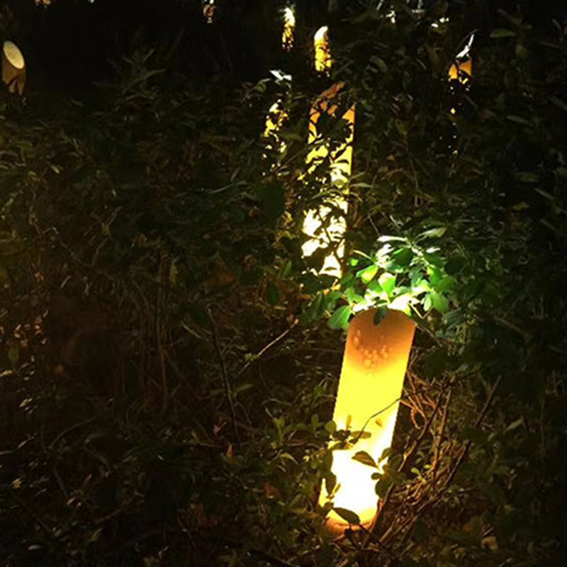 Contemporary Creative Waterproof Solar Resin Bamboo LED Landscape Lighting Outdoor Light For Garden | Bowlift