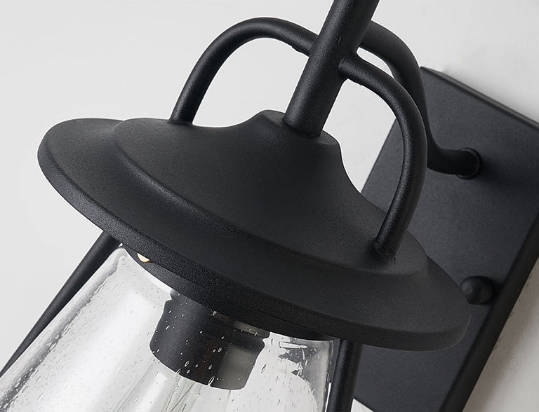 Waterproof Glass Cone Shade 1-Light Outdoor Wall Sconce Lamp | Bowlift