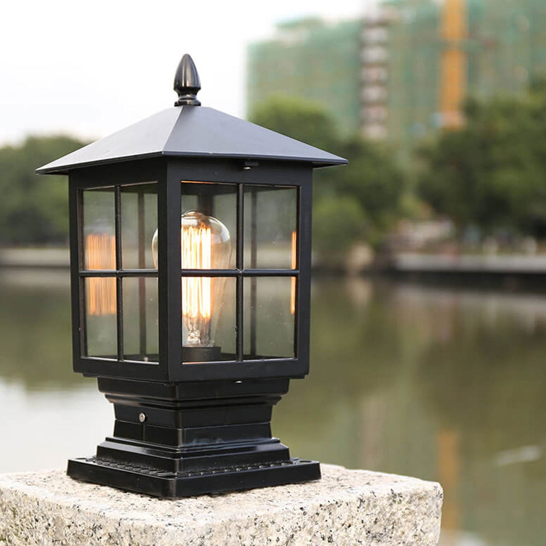 European Outdoor Column Lantern Waterproof  Rustproof 1-Light Patio Light | Bowlift
