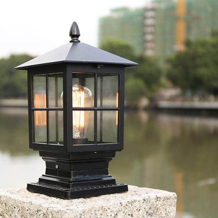 European Outdoor Column Lantern Waterproof  Rustproof 1-Light Patio Light | Bowlift