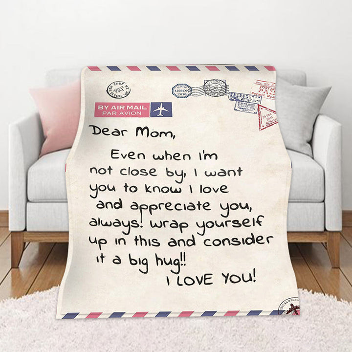 Letter Printed Flannel Throw Blanket Gift for Mom | Bowlift