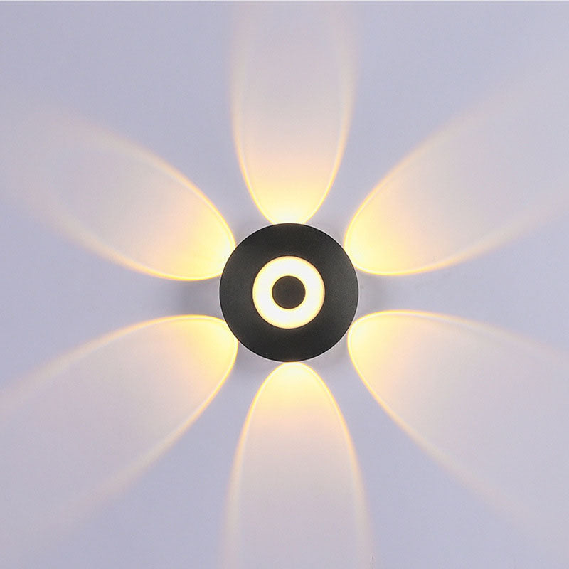 Contemporary Scandinavian Aluminum Round Shade LED Wall Sconce Lamp For Outdoor Patio | Bowlift