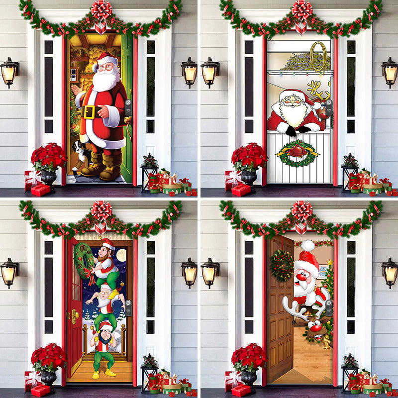 BowLift | Christmas Door Cover | Fabric Front Door Decoration | Washable & Reusable | 91×203cm