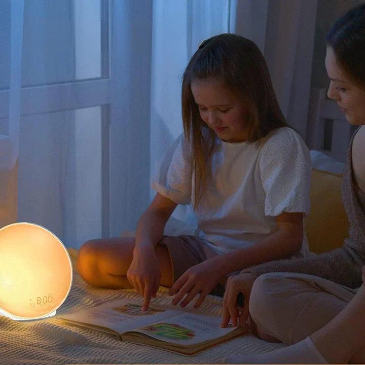 BowLift | Luxury Sunrise Simulation Alarm Clock Lamp | Soothing Sounds, Mood Lighting & Double Alarm for Relaxing Mornings