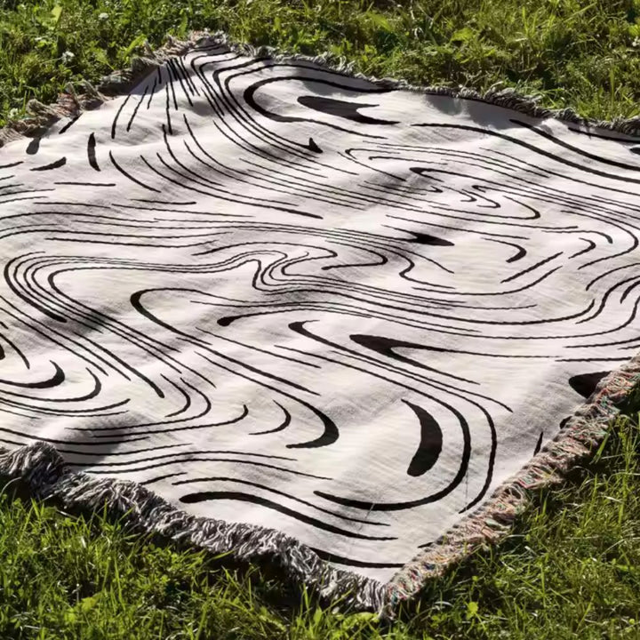 BowLift | Marble Woven Throw Blanket