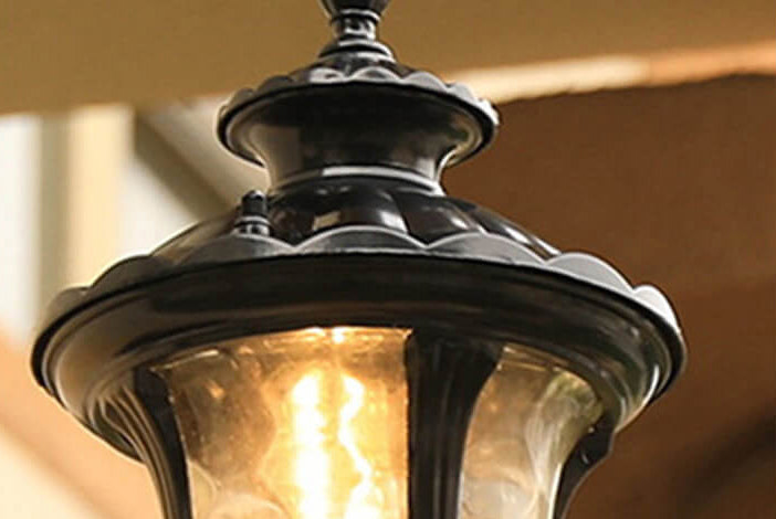 European Retro Waterproof Stone Pattern Glass Lampshade 1-Light Outdoor Wall Sconce Lamp | Bowlift