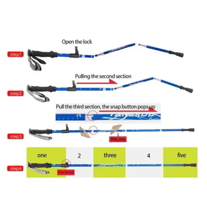 BowLift | Adjustable Foldable Trekking Pole for Hiking, Backpacking & Outdoor Adventures - Lightweight Aluminum Design