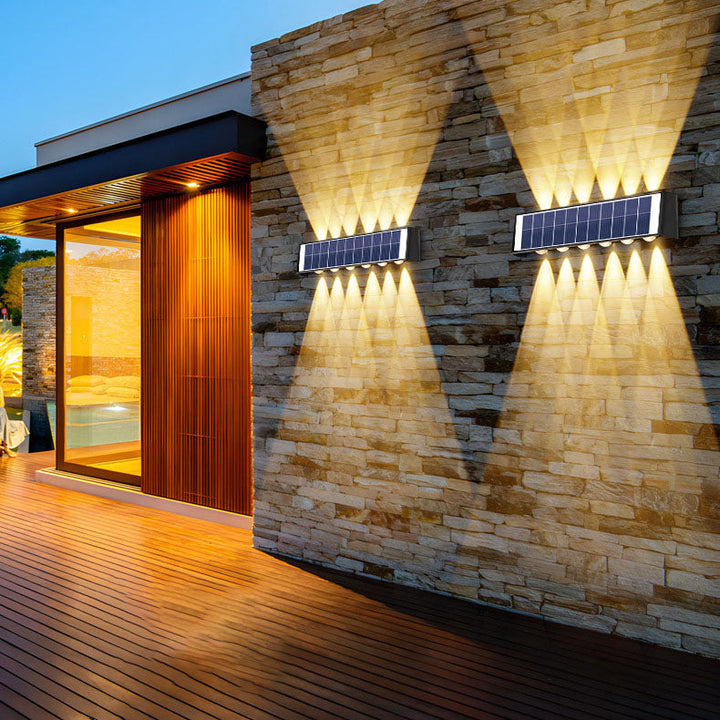 BowLift | Lumiora Modern Solar-LED Wall Lamp for Outdoors | Rectangular Design | IP56 Waterproof | Different Sizes & Light Intensities