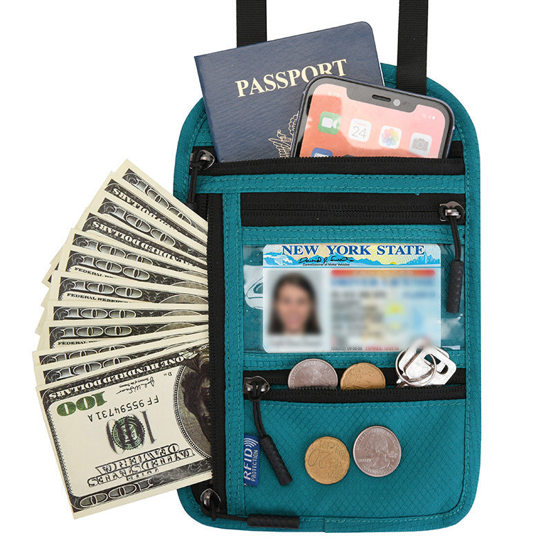 BowLift | Travel Neck Pouch Neck Wallet with RFID Blocking Passport Holder