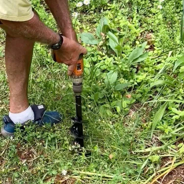 BowLift | SoilBuster Garden Auger Drill Bit - 3-Inch Heavy-Duty Spiral Tool for Planting Bulbs, Flowers, and Vegetables
