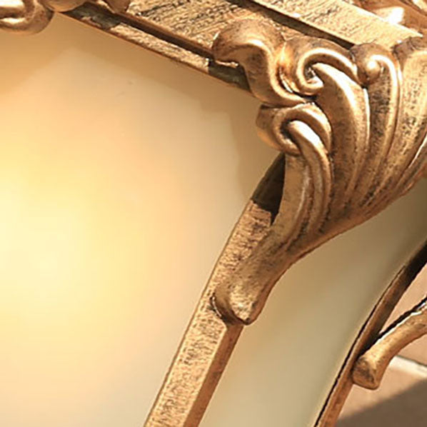 European Retro Aluminum Glass Carved Lantern 1-Light Outdoor Waterproof Wall Sconce Lamp | Bowlift