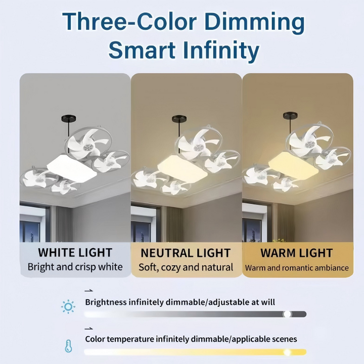 Modern Four Blade Ceiling Fan Light | Bowlift