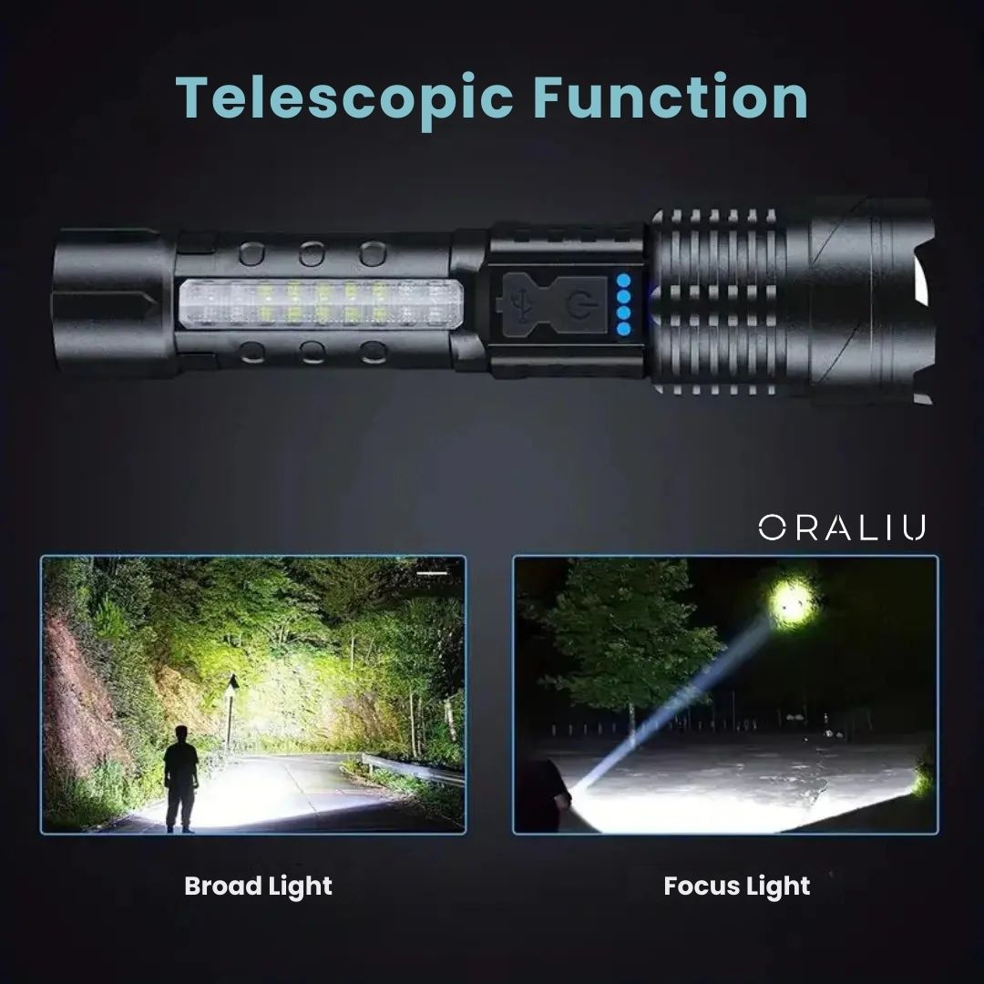 BowLift | Zoomable LED Flashlight – 3KM Range, Ultra Bright & Durable