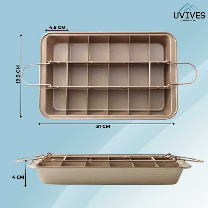 BowLift | Non-Stick Baking Pan with Divider | 18 Perfect Portions | Even Heat Distribution | CookieCraft