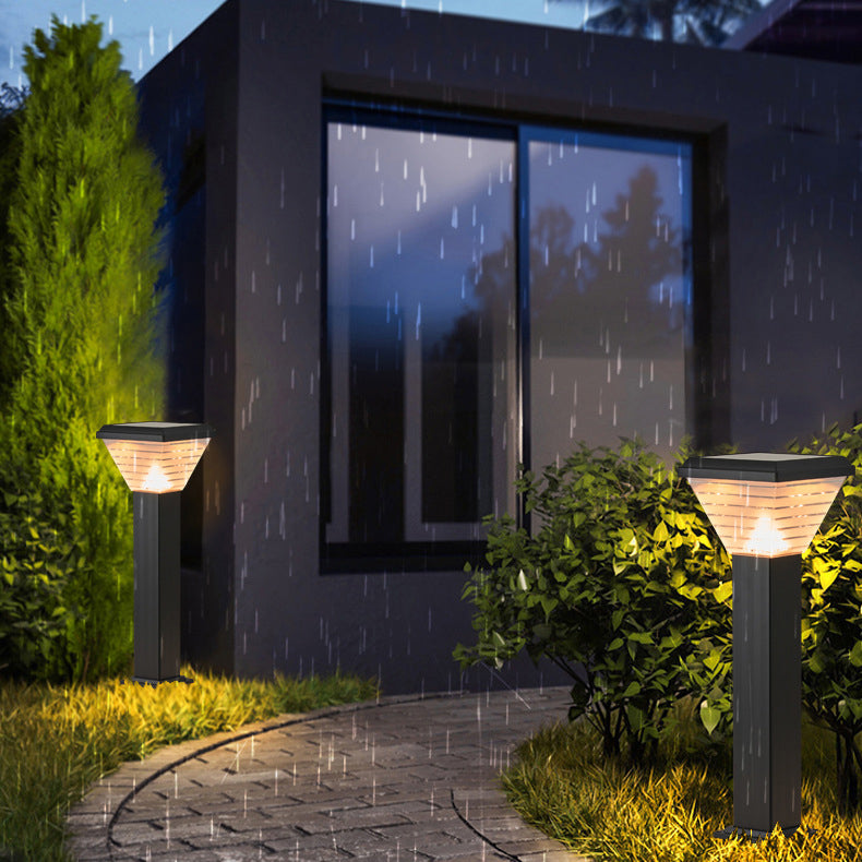 Modern Minimalist Square Cylinder Solar Waterproof ABS PC LED Outdoor Light For Garden | Bowlift