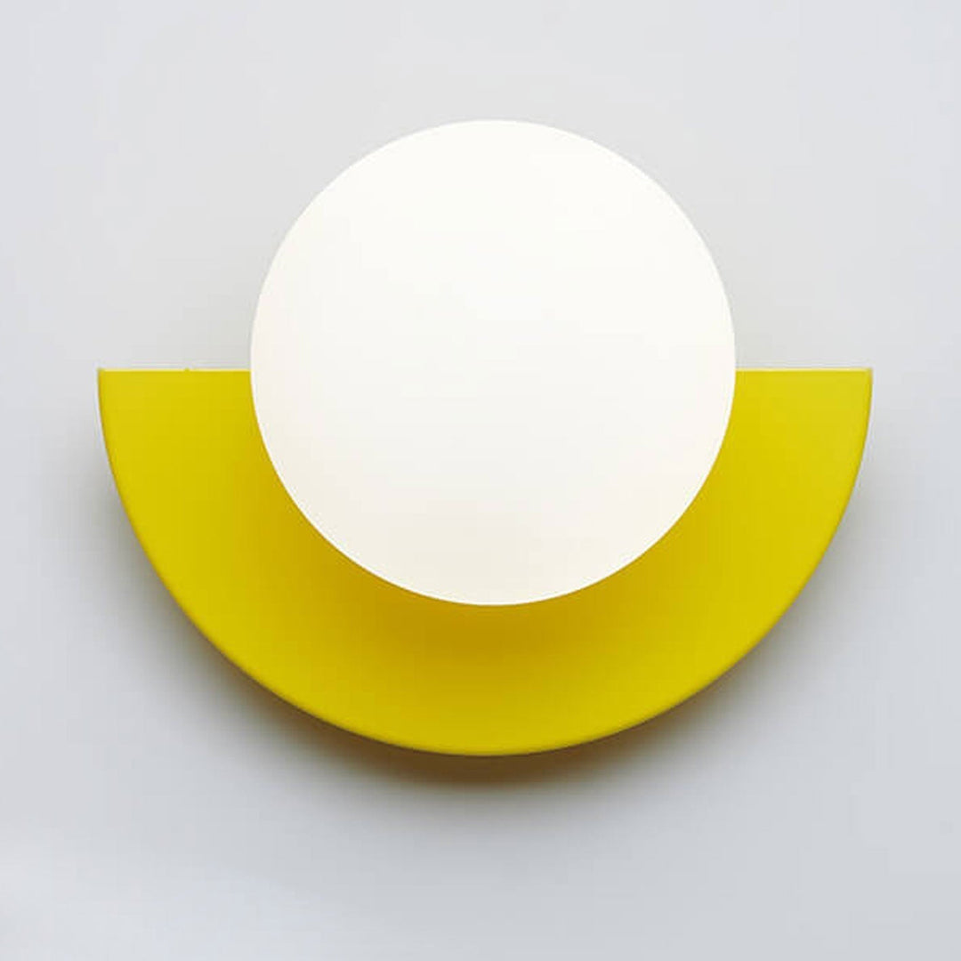 BowLift | Glass Globe Wall Light with Colourful Base