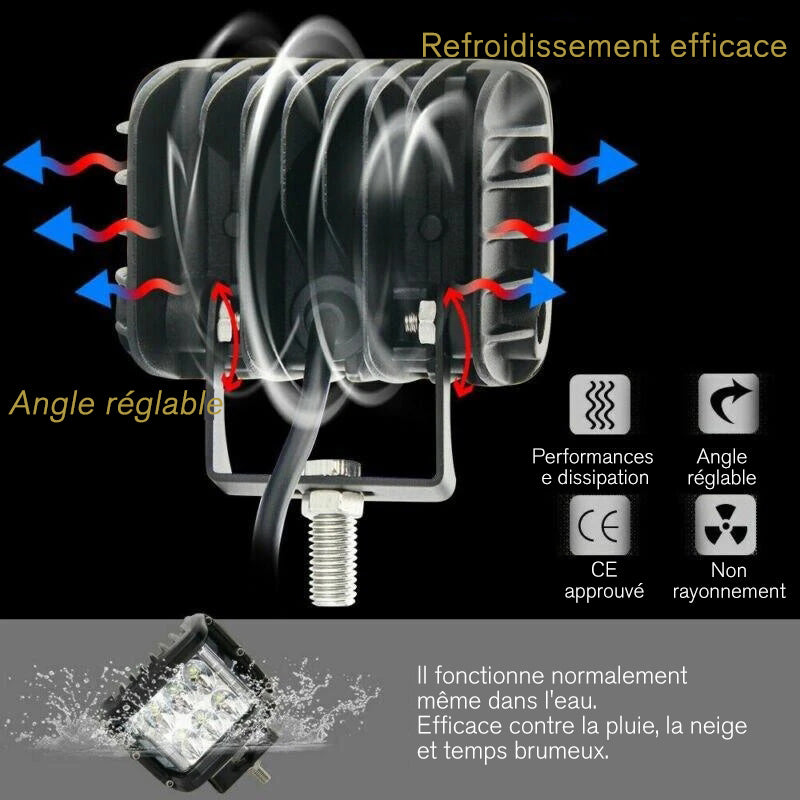 LED strobe spotlight with three sides for car | Bowlift