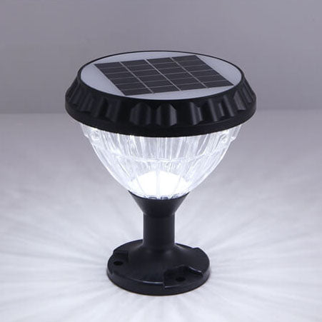 Modern Black Solar Die-Cast Aluminum Glass Outdoor Patio Waterproof Column Head Light | Bowlift