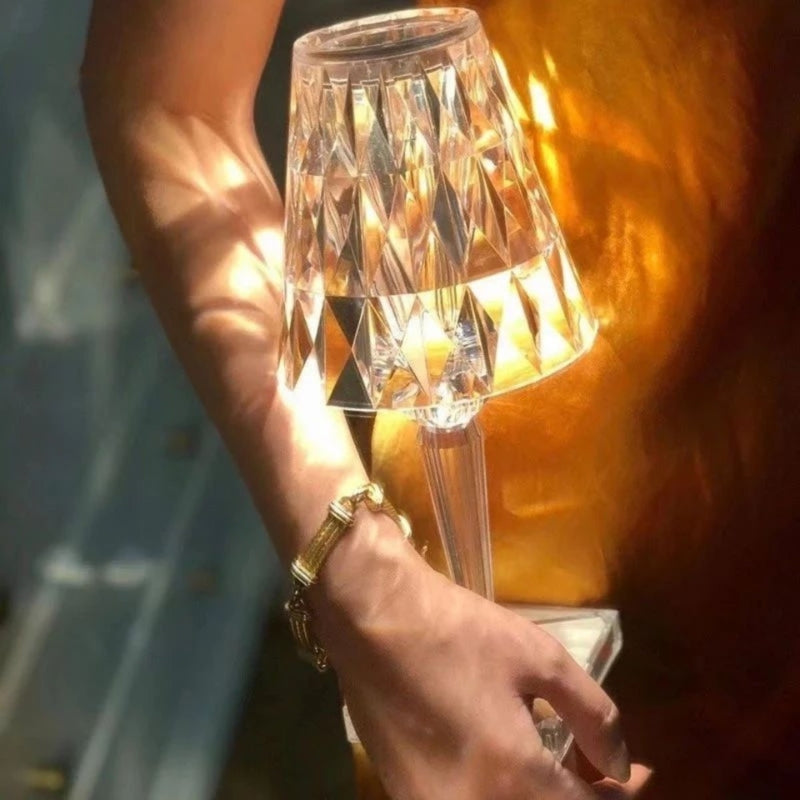 Crystal Table Lamp with Touch Control - LumeCrystal | Bowlift