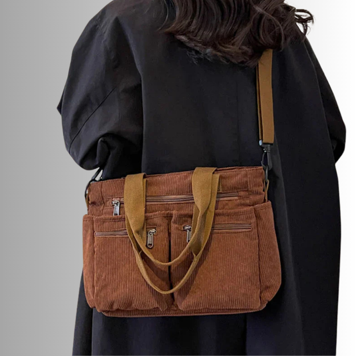 BowLift | Urban Cord Tote Stylish Corduroy Shoulder Bag – Spacious, Lightweight & Functional Everyday Tote