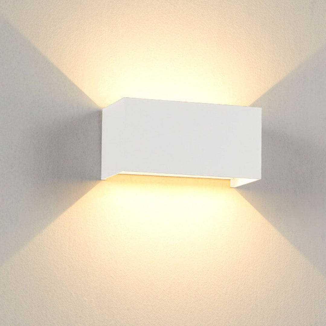 Modern Outdoor Waterproof Rectangular LED Up and Down Illuminated Outdoor Wall Sconce Lamp | Bowlift