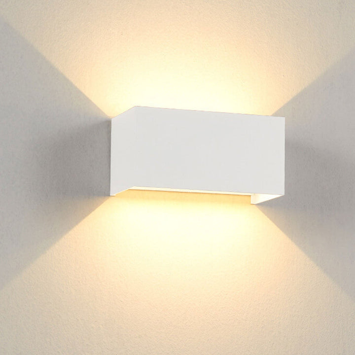 Modern Outdoor Waterproof Rectangular LED Up and Down Illuminated Outdoor Wall Sconce Lamp | Bowlift
