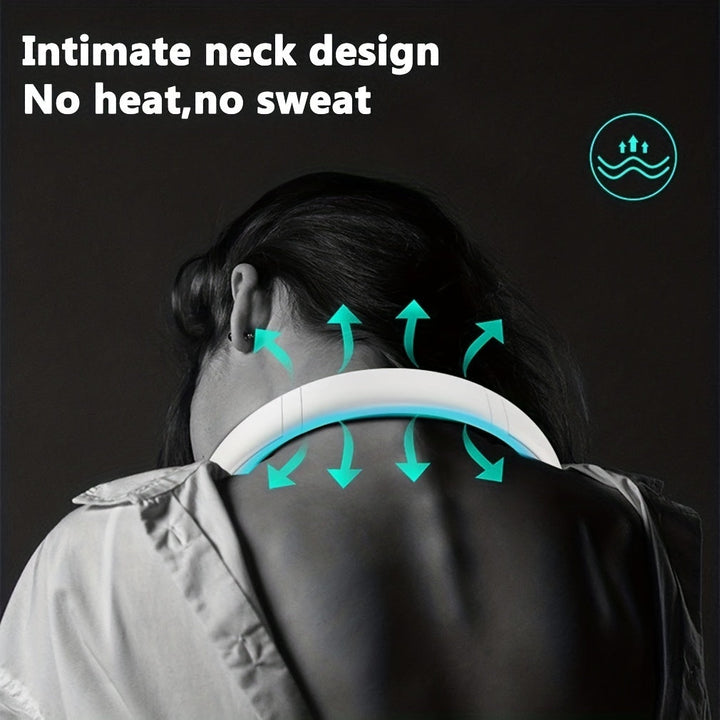 1Pc New Mini Neck Fan Portable Bladeless Hanging Neck Rechargeable Air Cooler 3 Speed Mini Summer Sports Fans | Bowlift