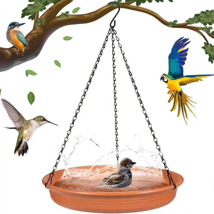 Versatile birdbath and feeding station for balcony railings