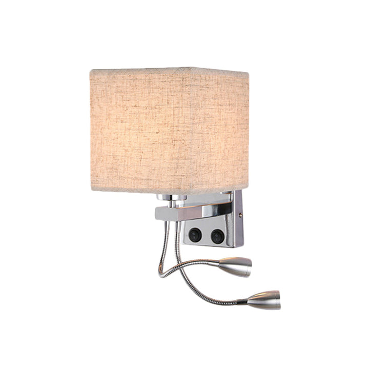 BowLift | White/Black/Beige Cube Wall Lantern Lighting Modernism Fabric 1 Light Wall Mount Light