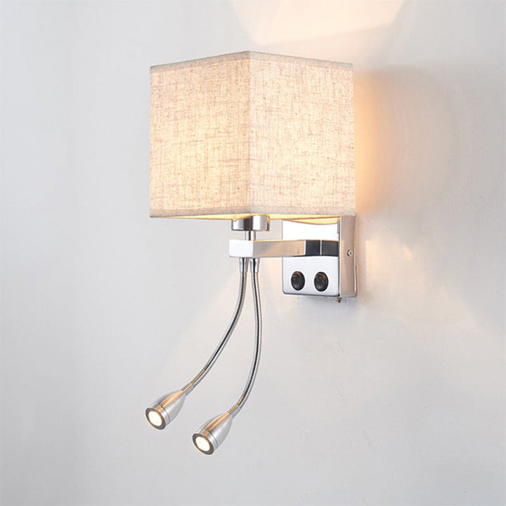 BowLift | White/Black/Beige Cube Wall Lantern Lighting Modernism Fabric 1 Light Wall Mount Light