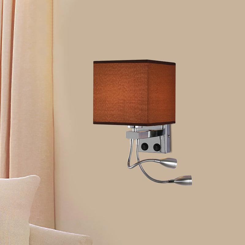 BowLift | White/Black/Beige Cube Wall Lantern Lighting Modernism Fabric 1 Light Wall Mount Light